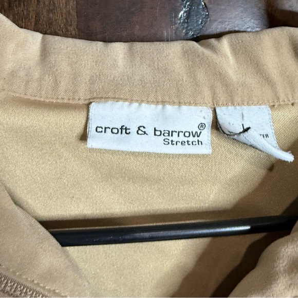 Croft & Barrow jacket tan lightweight stretch zip up women’s size  L - Picture 5 of 8